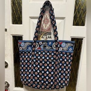Vera Bradley Quilted Floral Navy Tote Bag - Women